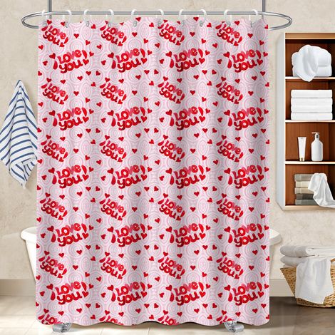 Ensemble rideau de douche polyester avec anneaux 180x180 poids aux ourlets housse de baignoire pour une déco unique (1/5)