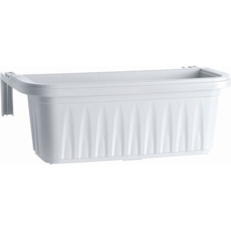 1PZ FIORIERA RETTANGOLARE RONDINE Col. Bianco cm. 50x20x18,5 h