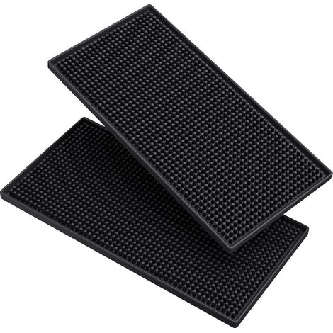 Dessous de verre imperméable et antidérapant en caoutchouc PVC (noir, lot de 2) (1/5)