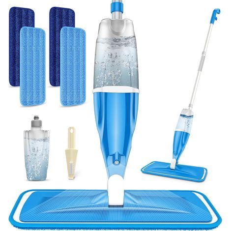 Spray Mop with Integrated Reservoir, 4 Microfiber Pads, For Parquet and Tile Floors (1/5)