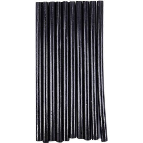 Lot de 10 bâtonnets de colle thermofusible noirs de 150 x 7 mm