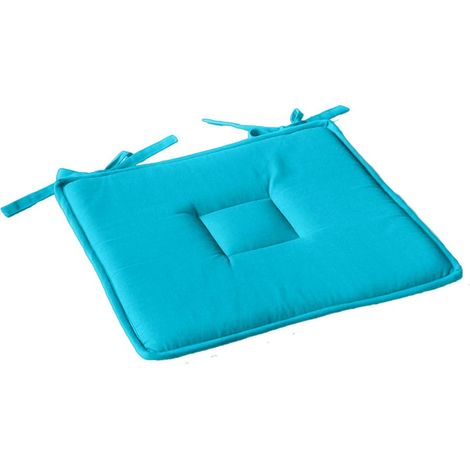 Galette de Chaise Uni "Panama" 40x40cm Turquoise