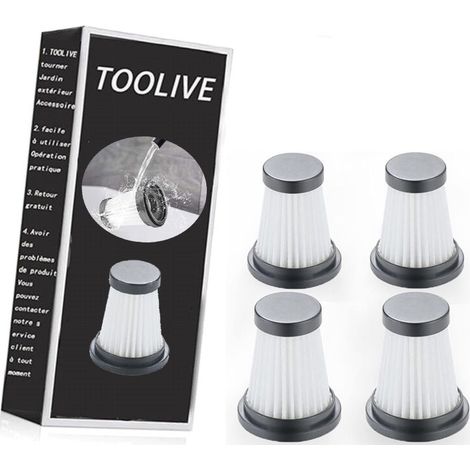 Lot de 4 filtres HEPA de rechange pour aspirateur sans fil pour Moosoo K12 K12 Pro K13, pour Genius Invictus One 1.0 X7 / 2.0, pour accessoires de filtre pour aspirateur à main Foxnovo 13KPA (1/2)