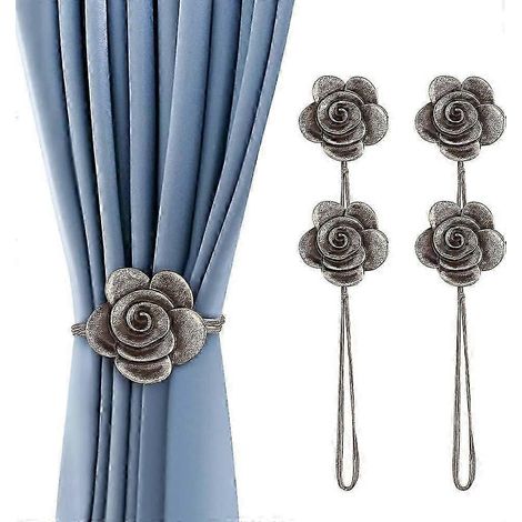 Embrasses de rideaux, embrasses de rideaux en résine à motif floral, embrasses de rideaux vintage, embrasses magnétiques pour fenêtres (1/5)