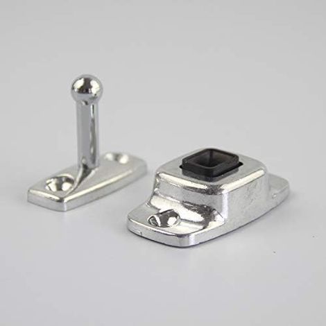 Butée de porte haute de taille moyenne avec retenue et fixation sur porte pour caravane, camping-car, bateau, yacht, maison et jardin, 1 pièce, alliage d'aluminium poli, caoutchouc, 65 mm et 48 (1/3)