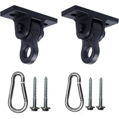 Hammock swing accessories, screw and bolt set, one pair (2 pieces), black (1/4)