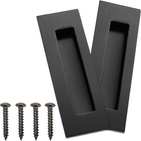 2pcs Poignée de Porte Coulissante en Acier Inoxydable - JINFGERNE - Encastrée et Cachée (1/5)