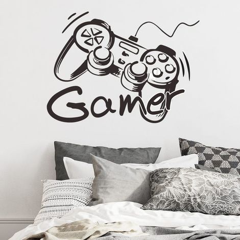 Adesivi murali per videogiochi, dimensioni 42 x 30 cm, decorazioni per la casa, adesivi decorativi per camera da letto e soggiorno (1/4)