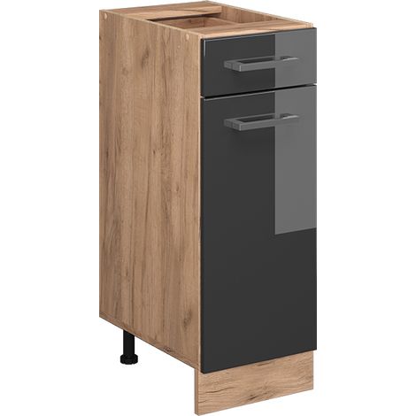 Meuble cuisine R-Line, Anthracite Haute brillance, 30 cm sans plan de travail, Vicco (1/5)