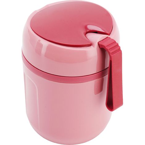 480 ml doppelwandiger, isolierter Speisebehälter aus Edelstahl 304, rosa, ideal für Büro, Schule, Reisen und Camping. (1/5)