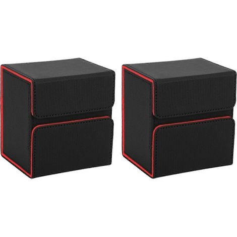 Boîte de rangement portable pour jeux de société, protège-cartes, grande capacité, noire et rouge. (1/4)