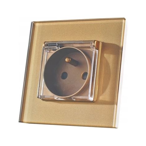Portalampada singolo in vetro da 86 mm ermetico IP44 - colore oro (1/4)