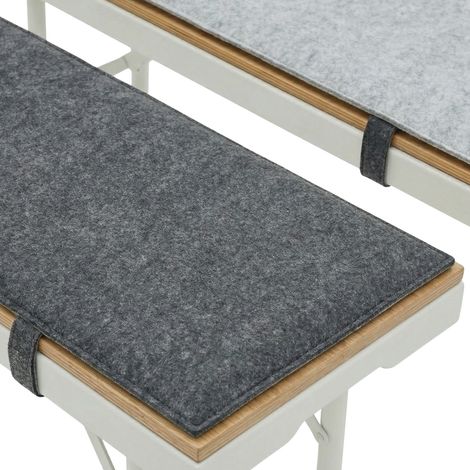 2er Set Bierbankauflage Filz 120x25cm - 1cm Sitzkissen Wendbar Garten Festzelt