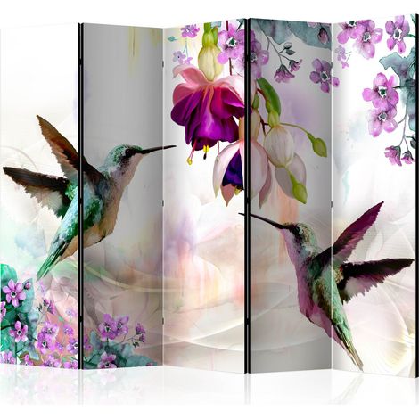Paravento - Hummingbirds and Flowers II [Room Dividers] - 225x172 (1/4)