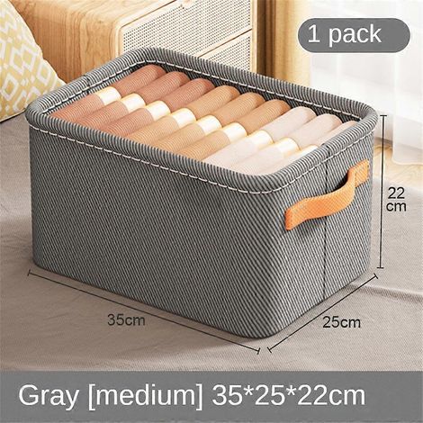 HONORNIC - Organisateur de placard multifonctionnel, boîte de rangement à anneaux en acier, armoire pliante en tissu pour chambre à coucher (1/5)