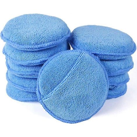 Tampons de cirage en microfibre, tampons de cirage pour voiture, tampons en mousse de polissage et de lustrage de précision pour le nettoyage et le polissage fin de la voiture (5 pouces de diamètre, 6 (1/5)