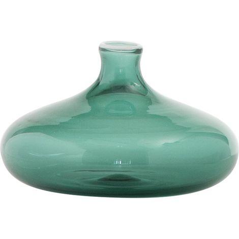 Vasetto Un Fiore 19 cm in vetro borosilicato soffiato a mano color verde lago, ideale per decorazioni floreali eleganti, raffinate e ricercate.