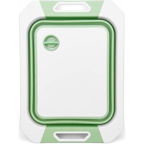 Vtizikl Lavage/égouttage/coupe, grande passoire pliable avec planche à découper, planche à découper en plastique avec passoire, panier égouttoir de cuisine (1/5)