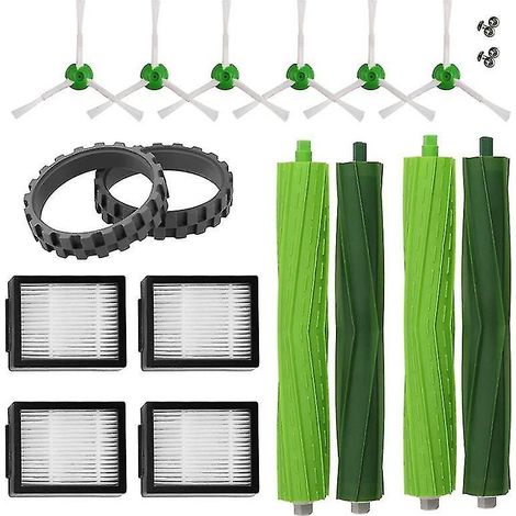 Brosse rotative, brosses latérales et filtres HEPA pour iRobot Roomba i7, i3 et E5 (1/4)