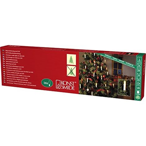 Konstsmide 1000 – 020 catena albero LED con/albero/per interni (IP20) bianchi Certificato VDE/230 V interno/One perizoma/16 diodi bianco caldo/cavo verde (1/3)