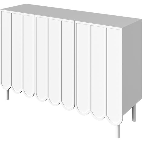 ELVMI Madia con 3 Ante, Ripiani Regolabili e Sistema Rebound per Soggiorno o Ingresso in MDF 120 × 35 × 80 cm Bianco (1/5)