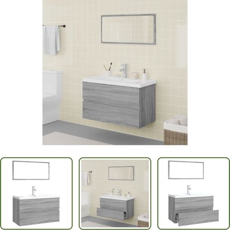 Miroir de maquillage - Meubles de salle de bain Sonoma gris Bois d'ingénierie (1/5)