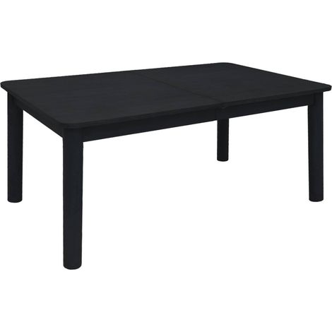 6-10 seater rectangular extendable dining table, rubberwood and oak veneer, Black, 170/270x100x75 cm - Solene