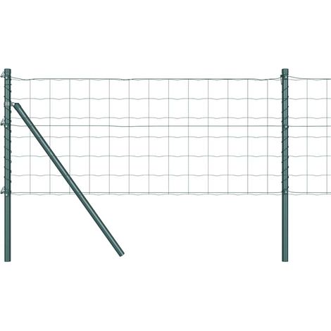 Maison Exclusive - Zaun mit Pfosten Grün 0,4 x 25 m Stahl und PVC