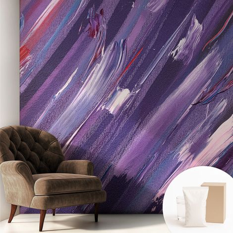 Fototapete Vliestapete mit Kleber - modern Wohnzimmer - Wanddekoration - einfach anzubringen Farbenfrohe Pinselstriche 250x250 cm (1/5)