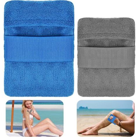 Dissolvant de Sable pour la Plage, 2 Pcs Dissolvant de Sable de Plage Réutilisable, Gant d'essuyage du Sable, Brosse Dissolvant de Sable, Essentiels de Plage (1/5)