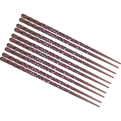5 Paires de Baguettes Réutilisables Antidérapantes Motif Raffiné Léger Confortable Lavables pour Fêtes Mariages Rouge (1/5)