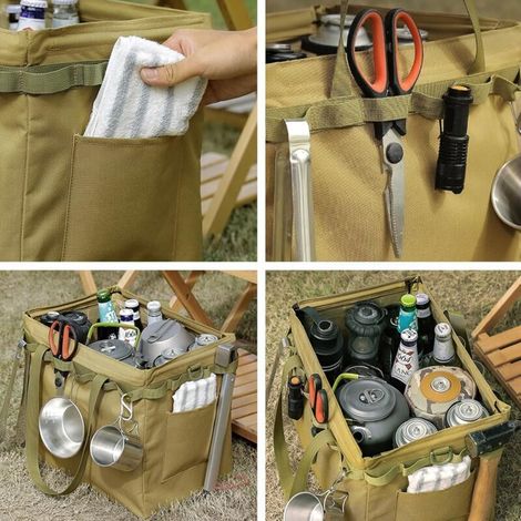 Sac de Rangement d'Outils de Jardinage Sac à Outils de Jardin Sac Fourre-Tout à Main Organisateur à la Maison pour Intérieur Extérieur (Noir) (1/3)