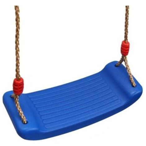 Balançoire en Plastique Siège avec Corde pour Enfant Chargé Maximum 100kg (Bleu （sans Mousqueton)