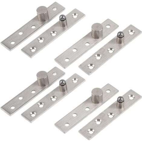 4 pcs Charnières de Porte Pivotantes à 360 Degrés de Rotation, 95mm épaissies Pivot Hinge Cachée en Acier Inoxydable, Pivotante Charnière Robuste pour Meuble Chaussures, Armoire Bois, Pivot Excentriqu (1/5)
