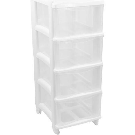 CASSETTIERA UNIVERSALE 'ESSENTIAL' 4 Cassetti, 29,5x36x76 cm - Col. Bianco - GIO' STYLE