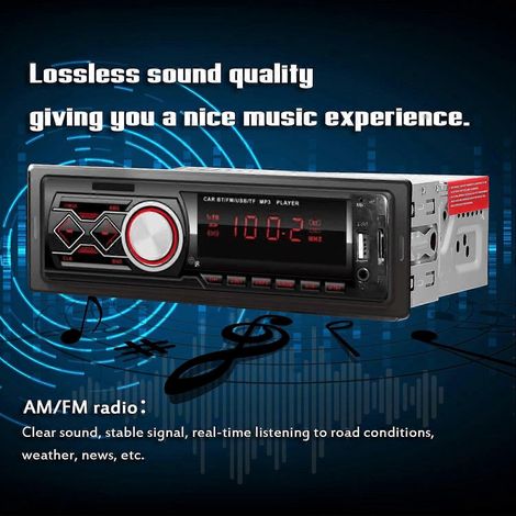 Single-DIN-Autoradio mit Bluetooth, MP3-Player, FM-Radio, Freisprechfunktion und USB-/TF-Karten-/AUX-Eingang
