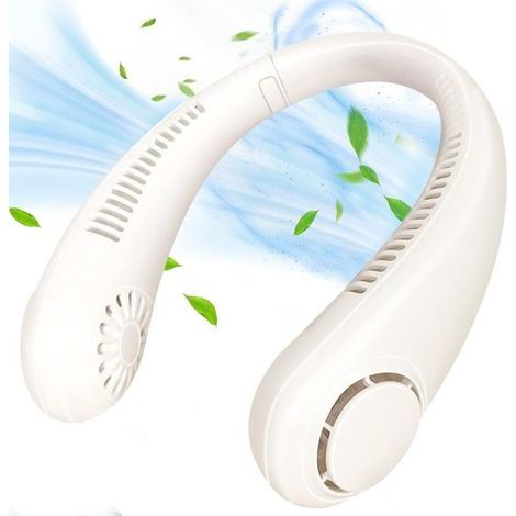 Tragbarer, klingenloser Nackenventilator – Mini-USB-Ventilator mit Ladefunktion – Leise mit 360°-Luftstrom – 3 Geschwindigkeitsstufen – Ideal für Reisen und Büro (1/5)