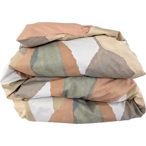 Housse de couette percale de coton LAND CRAIE 240x220 cm (1/5)