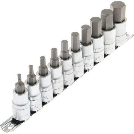 Juego de llaves Allen 1/2, 10 piezas, ideal para trabajos de reparación, incluye llaves hexagonales interiores, herramientas manuales de alta calidad, duraderas y fáciles de usar