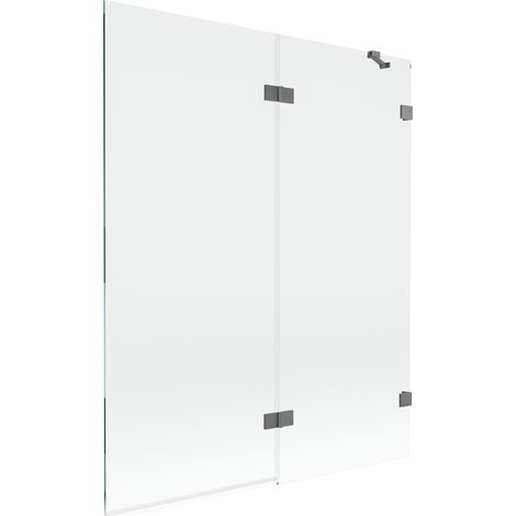 Mexen Lunar paratia doccia a 2 ante destra 140 x 150 cm, trasparente, canna di fucile - 897-140-100-95-00-P (1/5)