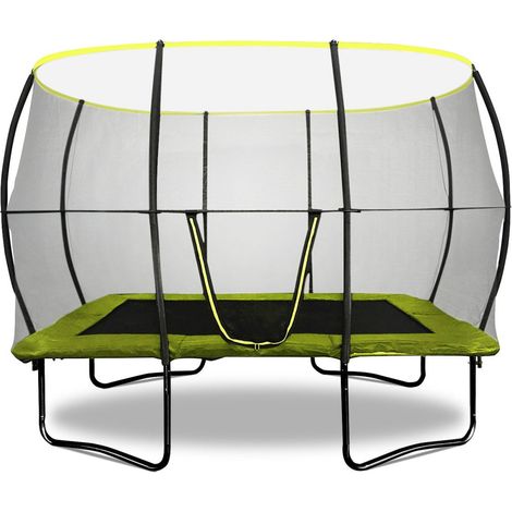 Rebo Rectangular Base Jump 2 Trampoline With Halo II Enclosure - 10x7ft
