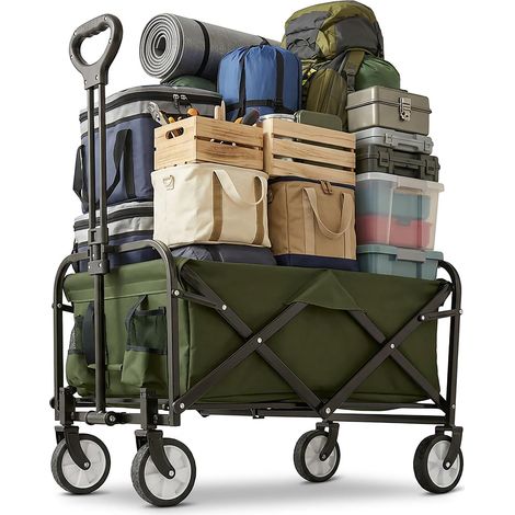 Faltbarer Bollerwagen für Strand, Camping, Einkaufen, großes Fassungsvermögen