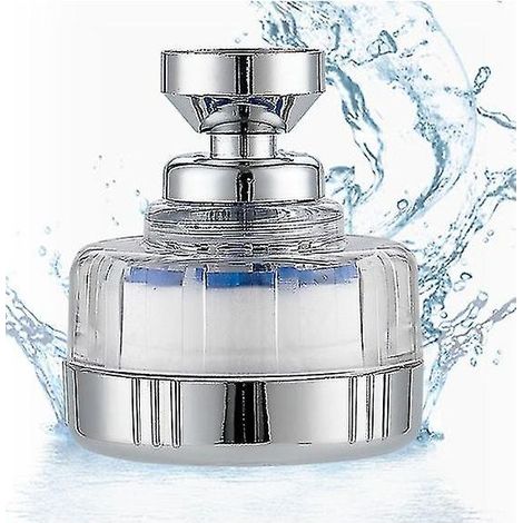 Filtre à eau pour robinet, filtre universel anticalcaire avec 6 éléments filtrants en coton PP, tête de pulvérisation rotative à 360° - hao (1/5)