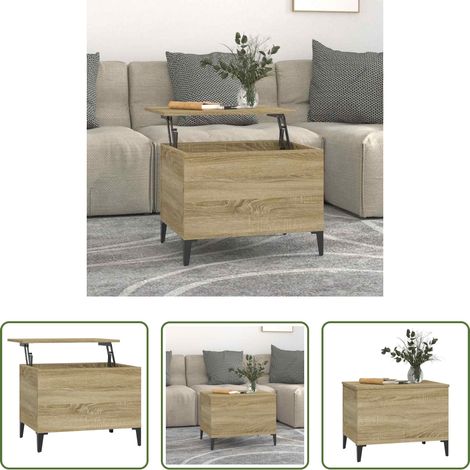 Höhenverstellbarer Couchtisch -  Couchtisch Sonoma-Eiche 60x44,5x45 cm Holzwerkstoff (1/5)