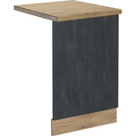 Küchenmöbel R-Line, Schwarz Beton, 45 cm AP Eiche, Vicco (1/5)