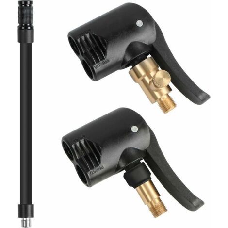 Pair 2 Pcs Adaptateur de Valve de Pneu de Voiture, Embout Gonfleur,Adaptateur, Tête de Pompe de Remplacement Filetée avec Double Valve,pour Les Pneus de Voiture, de Vélo et de Moto (1/5)