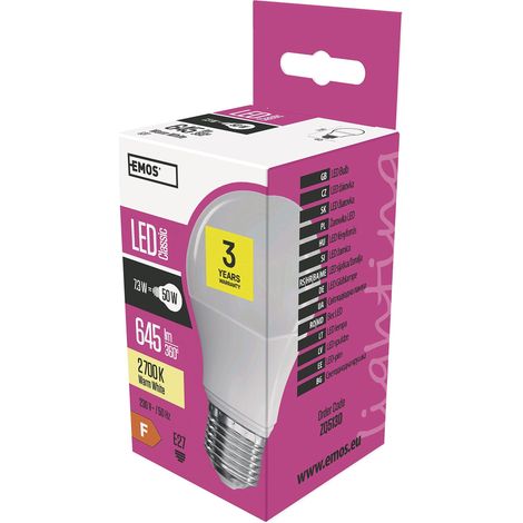 Ampoule LED a +, Classic A60, blanc chaud, verre, 8 W, E27, transparent, 6,2 x 11, 5 cm (1/5)