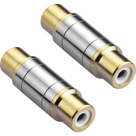 Adaptateur Rca Femelle-Femelle - Plaquage Or - Laiton Et Cuivre - Pour Câbles Audio Vidéo - Lot De 2