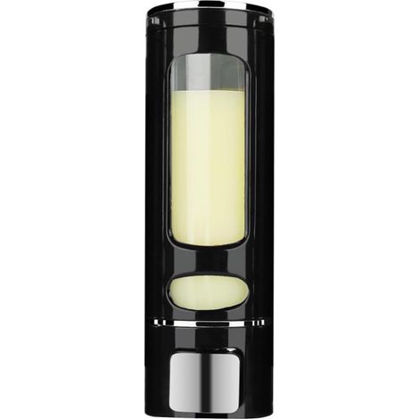 Wandseifenspender – 400 ml – Schwarz – Nachfüllbar und transparent – Für Seife, Lotion und Gel – Organizer für Bad und Küche (1/5)