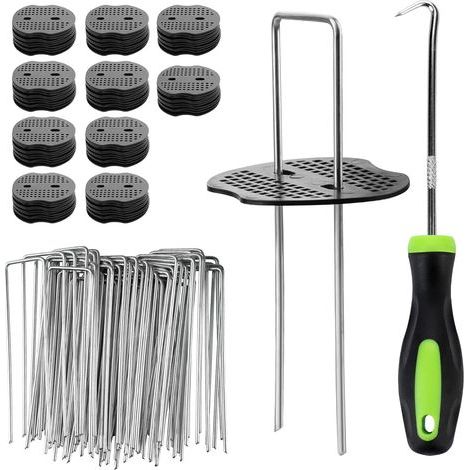 100 piquets de jardin avec 100 rondelles - 150 x 36 mm, Ø 3 mm (1/5)